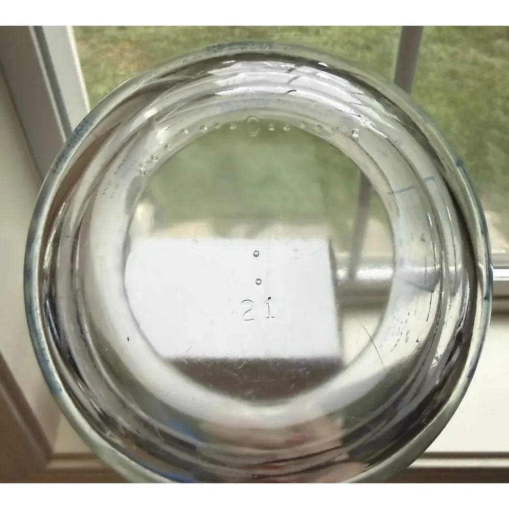 Vintage PYREX Blue Lettering 2 Cup Glass Measuring Cup 500ml USA Open Handle